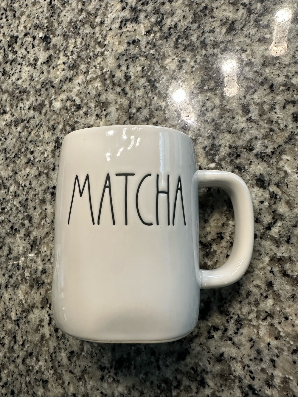 Rae Dunn White MATCHA Mug with Black Lettering